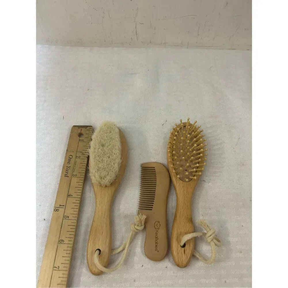 Keababies infant wooden brush set